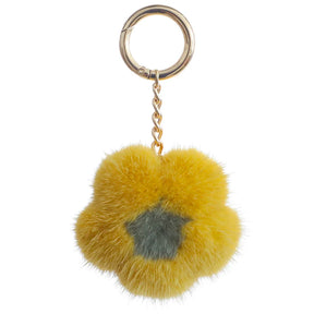 Cute Real Mink Hair Small Flower Keychain Bag Purse Car Key Ring Pendant Fashion Natural Mink Fur Keychain New Style Gifts