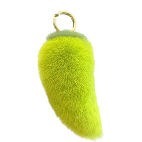 Capsicum New Arrival Handmade Keychain with Real Rabbit Fur Cute Design for Women Girls Keychain Accessory for Bags Cars Gifts